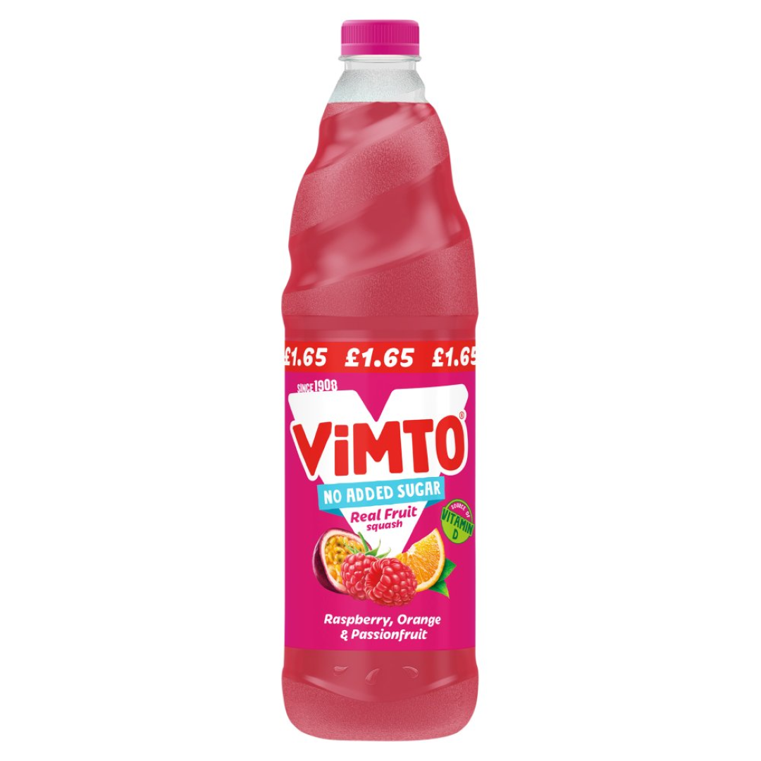 VIMTO RASPBERRY,ORANGE,PASSION FRUIT 725ML